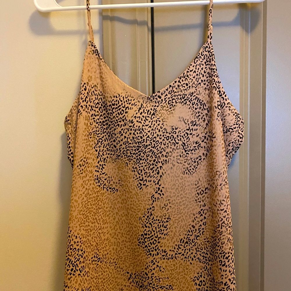 Animal print silk cami